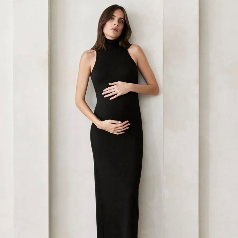 Serena Mock Turtleneck Maternity Dress